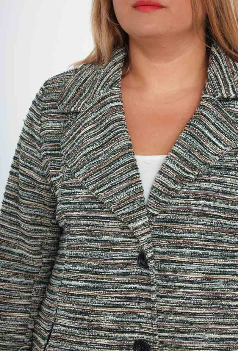 Plus Size Jacket with Gold Thread