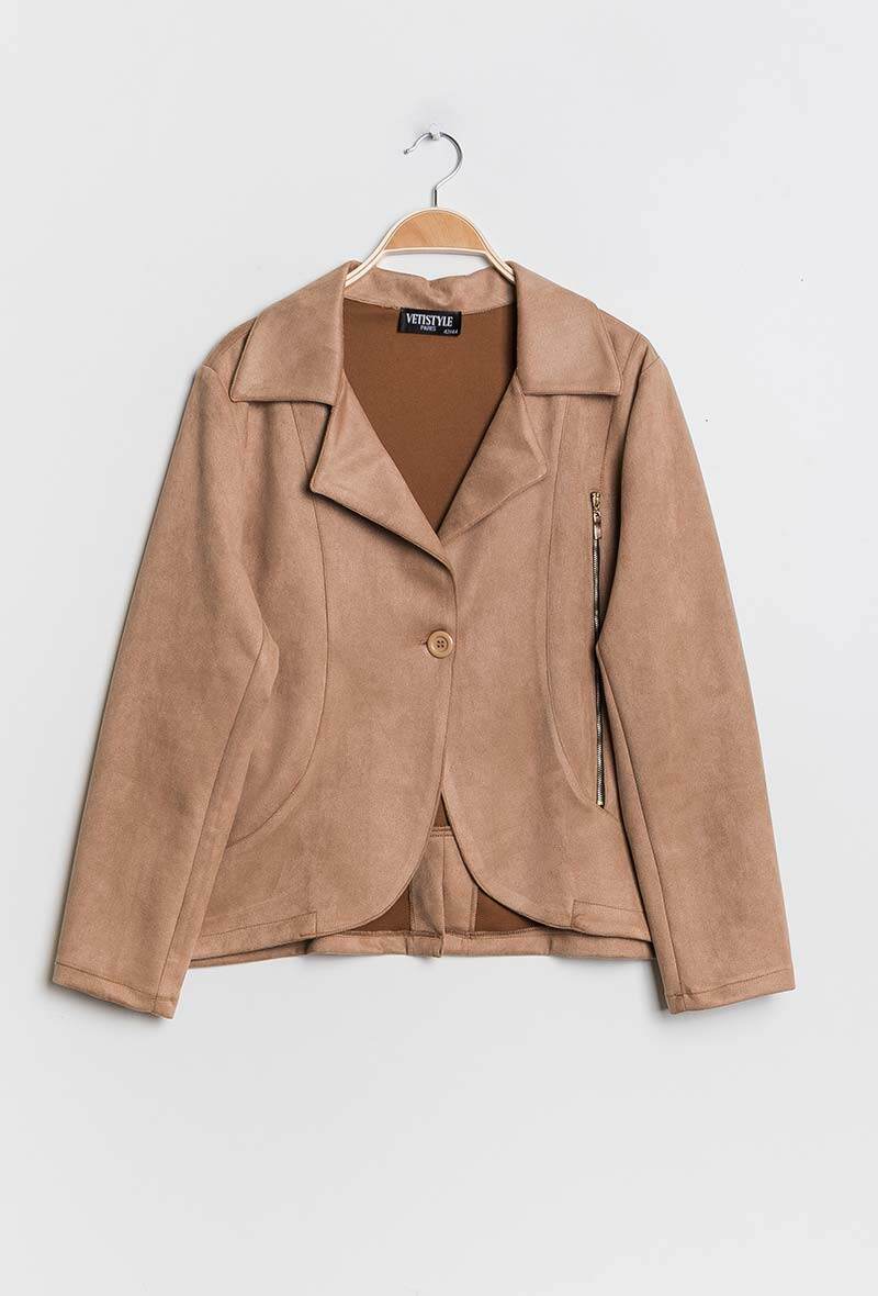 Plus Size Jacket with golden zip