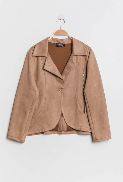 Plus Size Jacket with golden zip