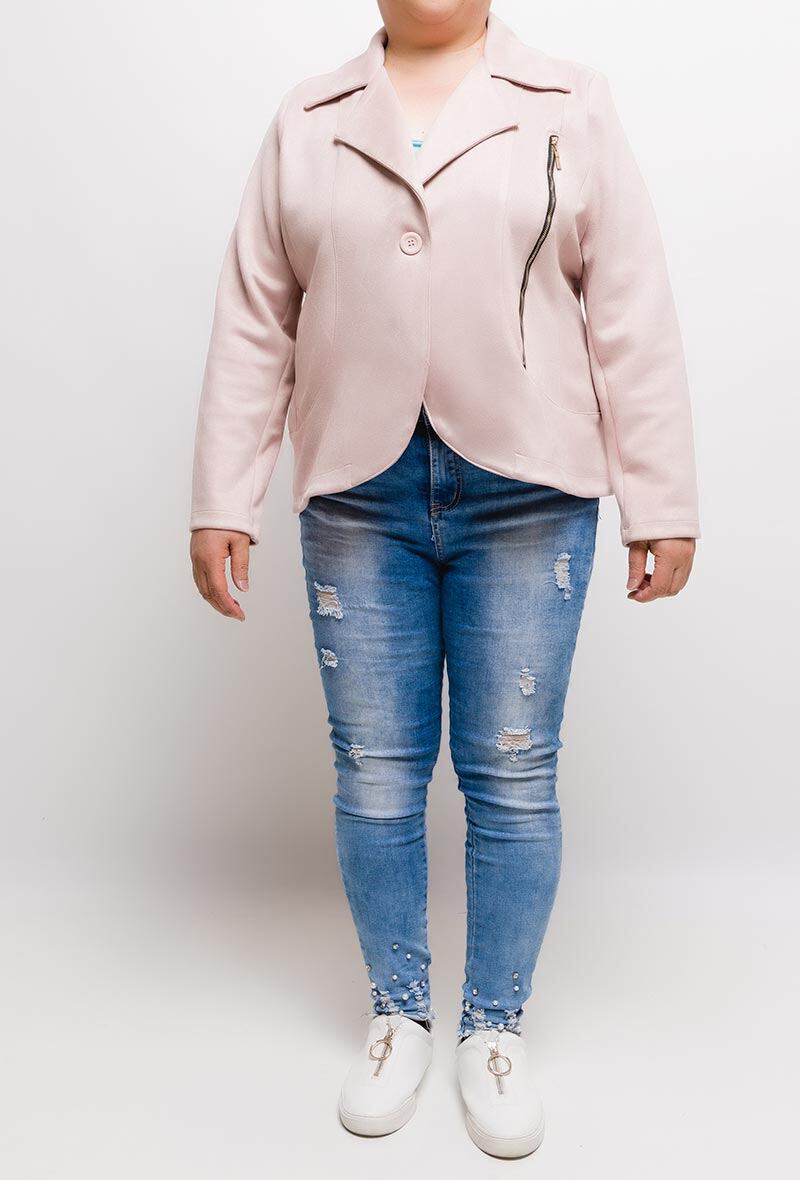 Plus Size Jacket with golden zip