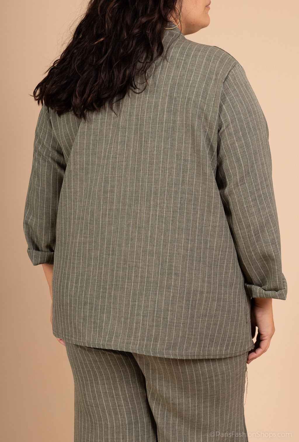 Randig Blazerjacka med Fuskfickor i Stl 38 till 52 | Plus Size