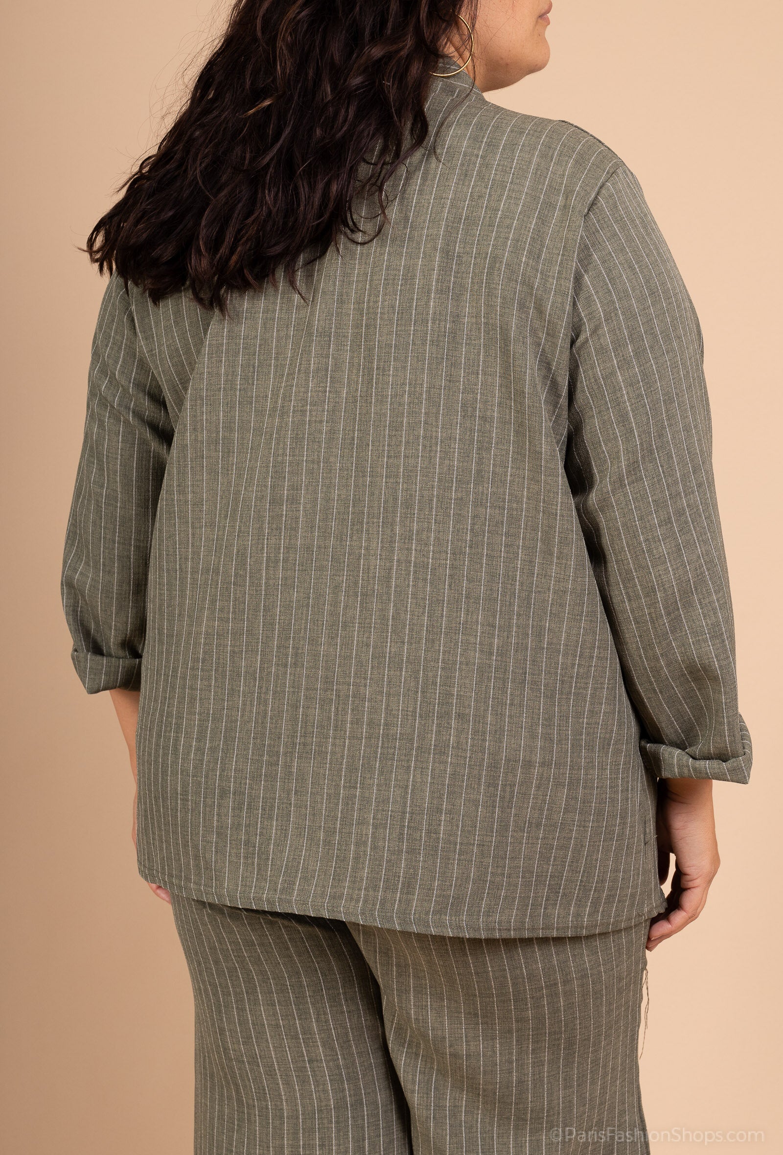 Randig Blazerjacka med Fuskfickor i Stl 38 till 52 | Plus Size