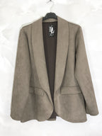 Chic suede-look blazer jacket sizes 10 to 20 i Stor Storlek