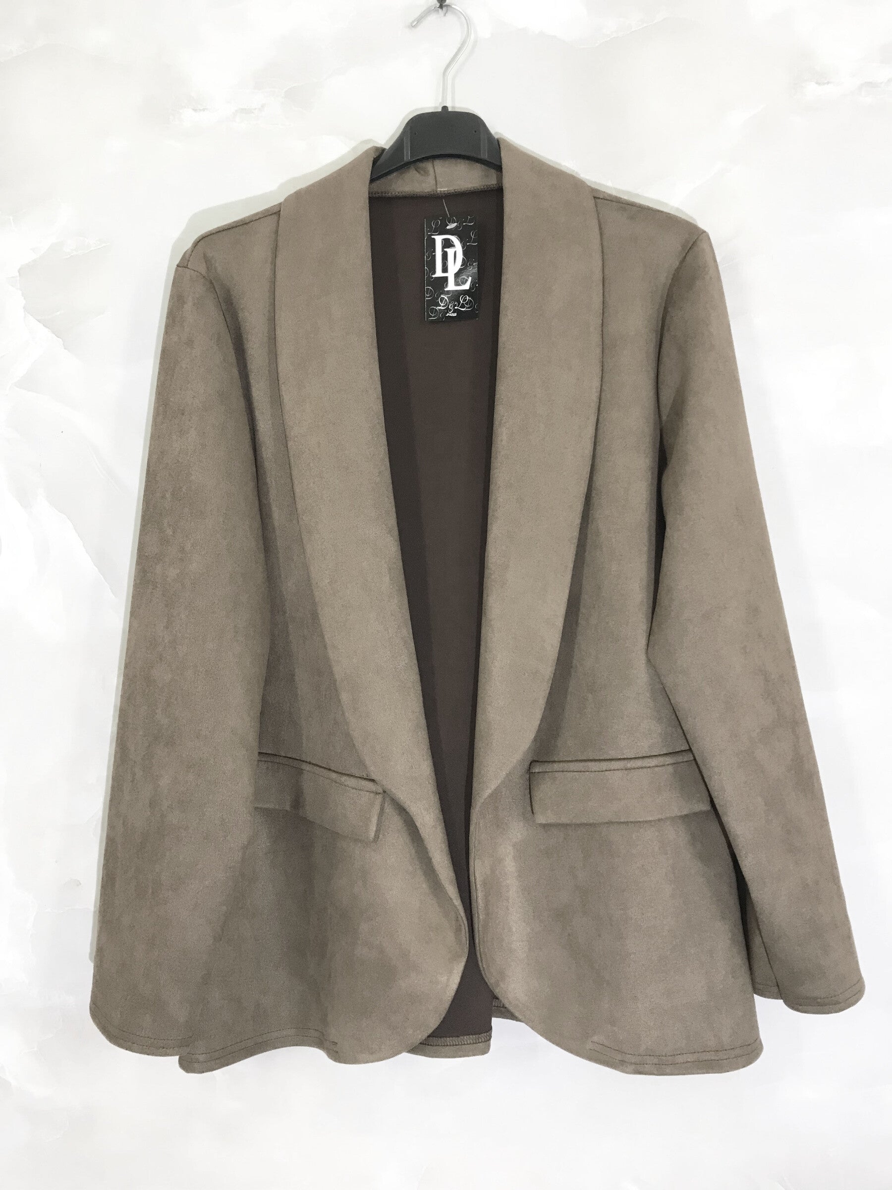 Chic suede-look blazer jacket sizes 10 to 20 i Stor Storlek
