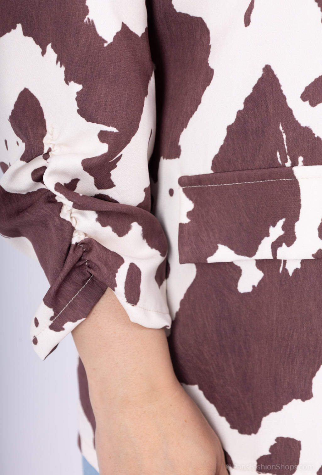 Plus Size Blazer med Rullade Ärmar