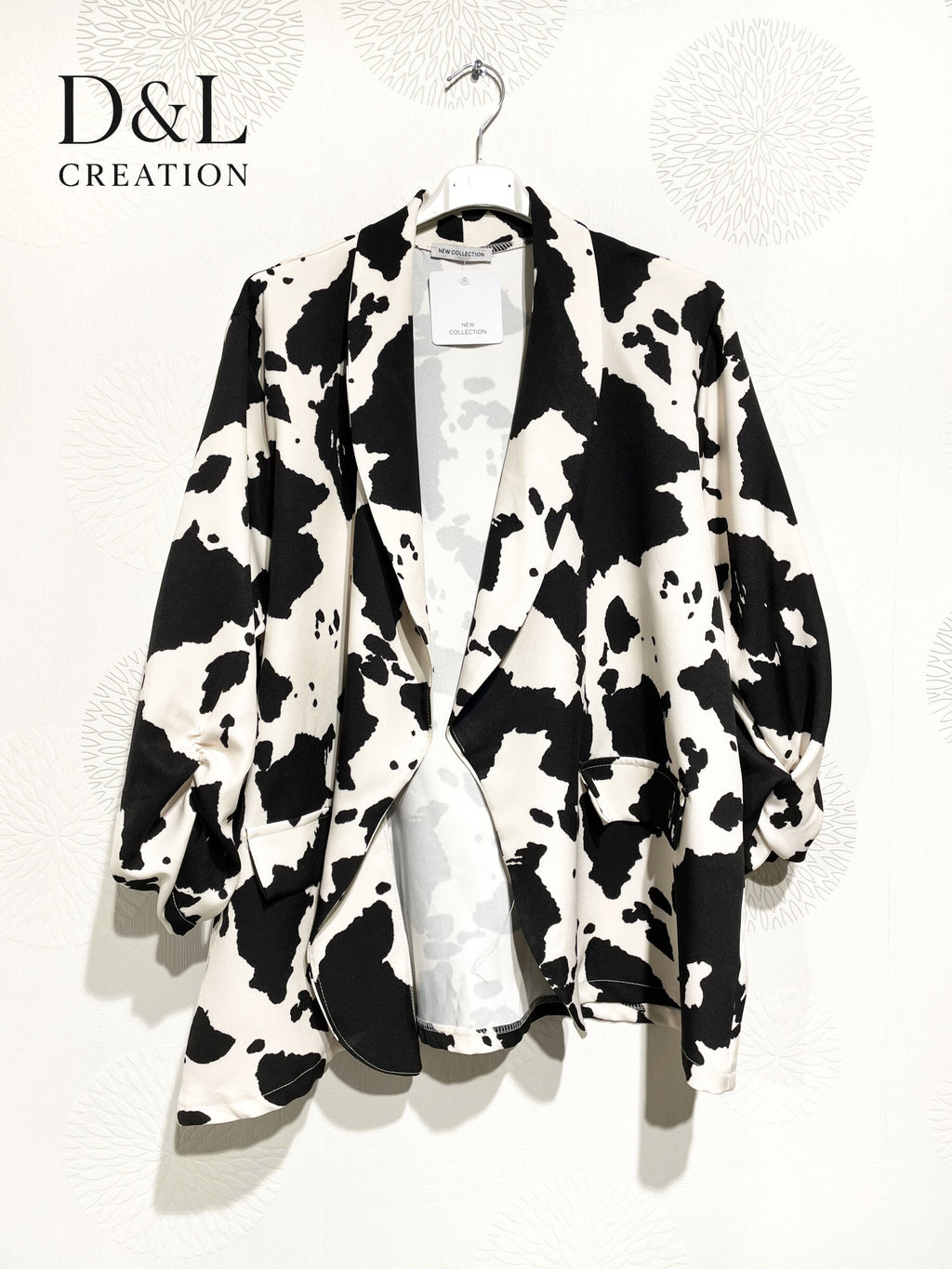 Plus Size Blazer med Rullade Ärmar