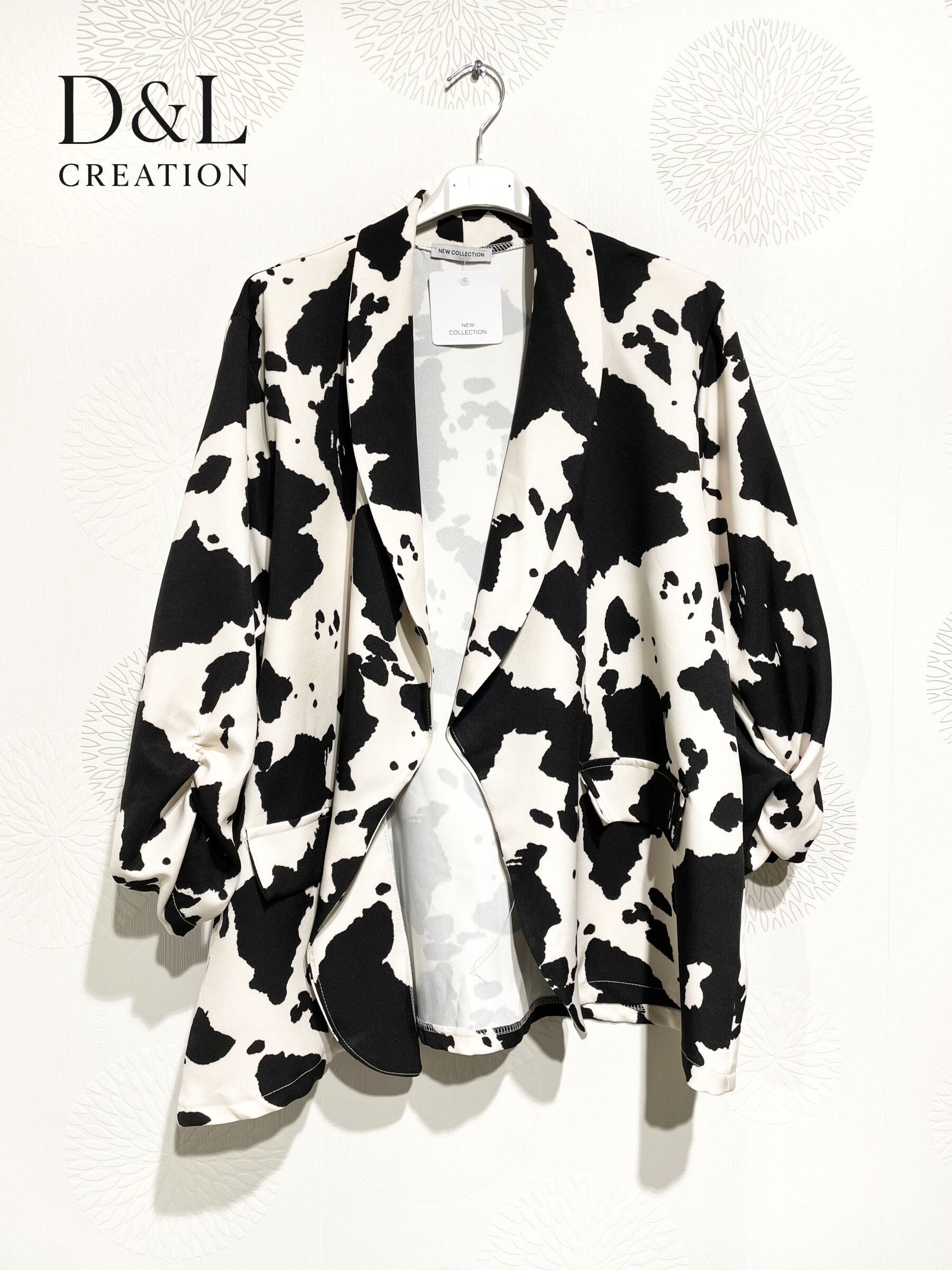 Plus Size Blazer med Rullade Ärmar
