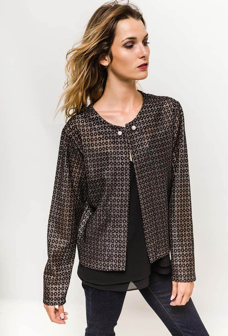 Plus Size Shiny Jacket