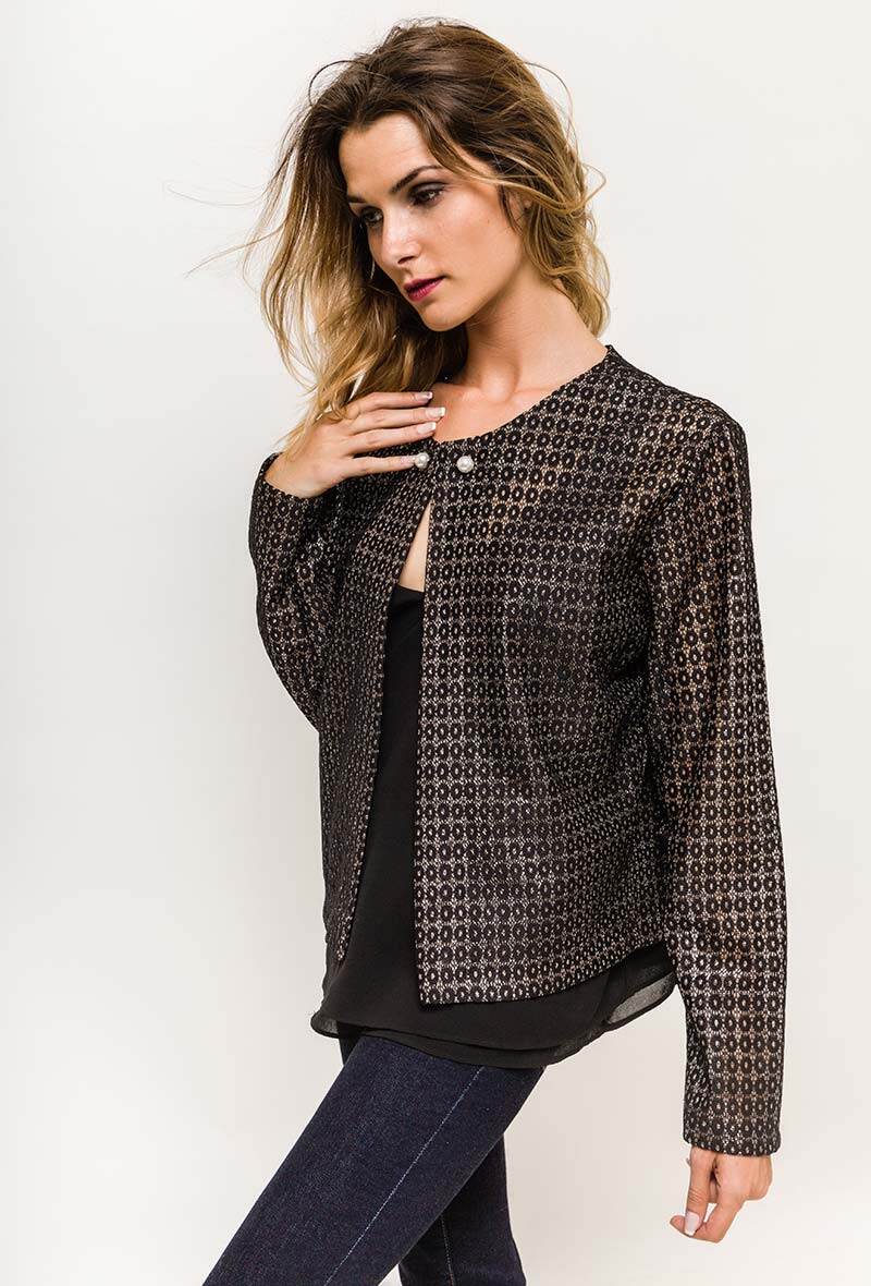 Plus Size Glänsande Jacka
