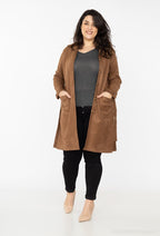 Plus Size Faux Suede Shirt Jacket