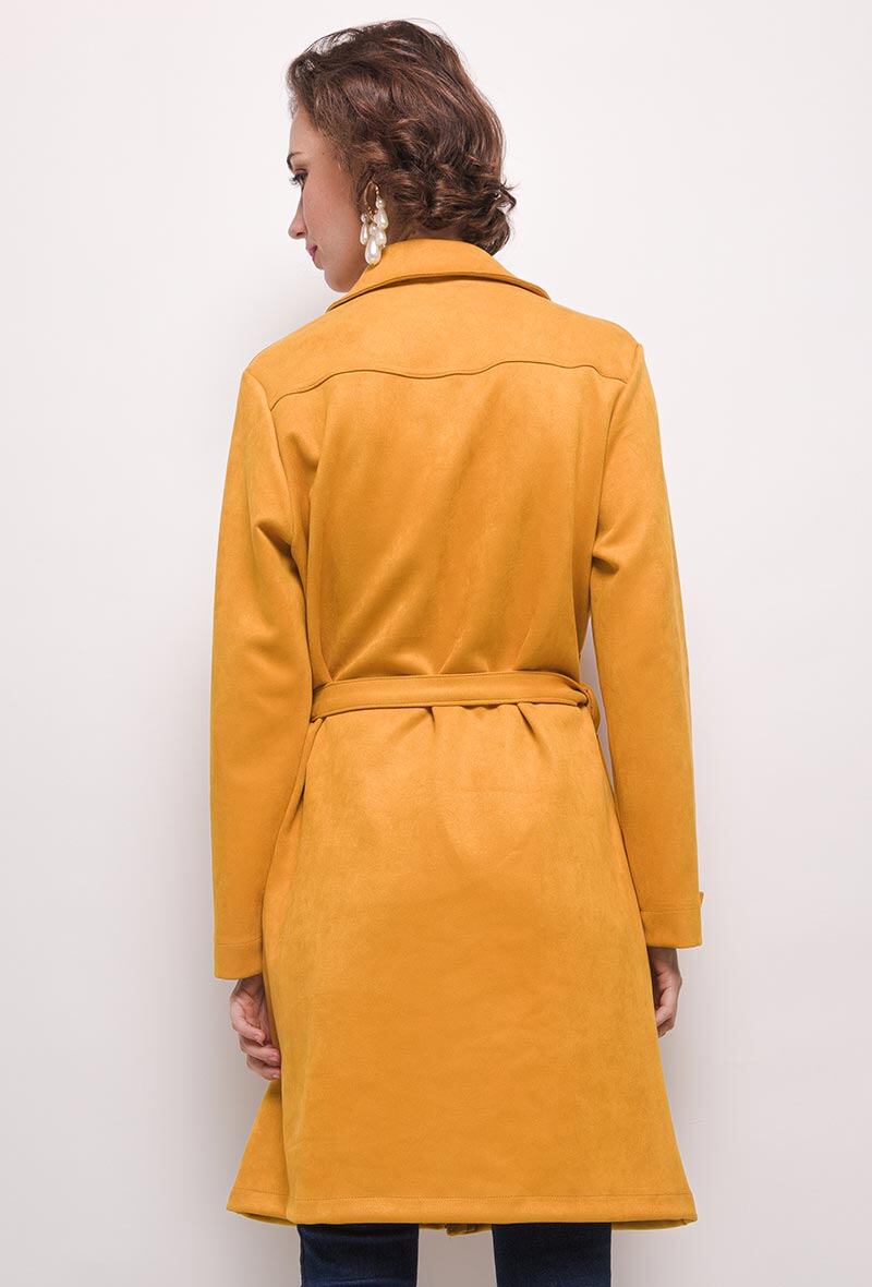 Plus Size Faux Suede Shirt Jacket