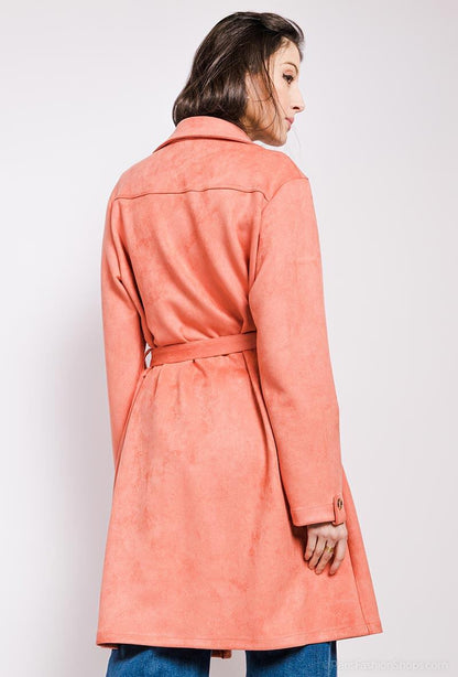 Plus Size Faux Suede Shirt Jacket