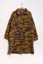 Plus Size Randig Skjortjacka