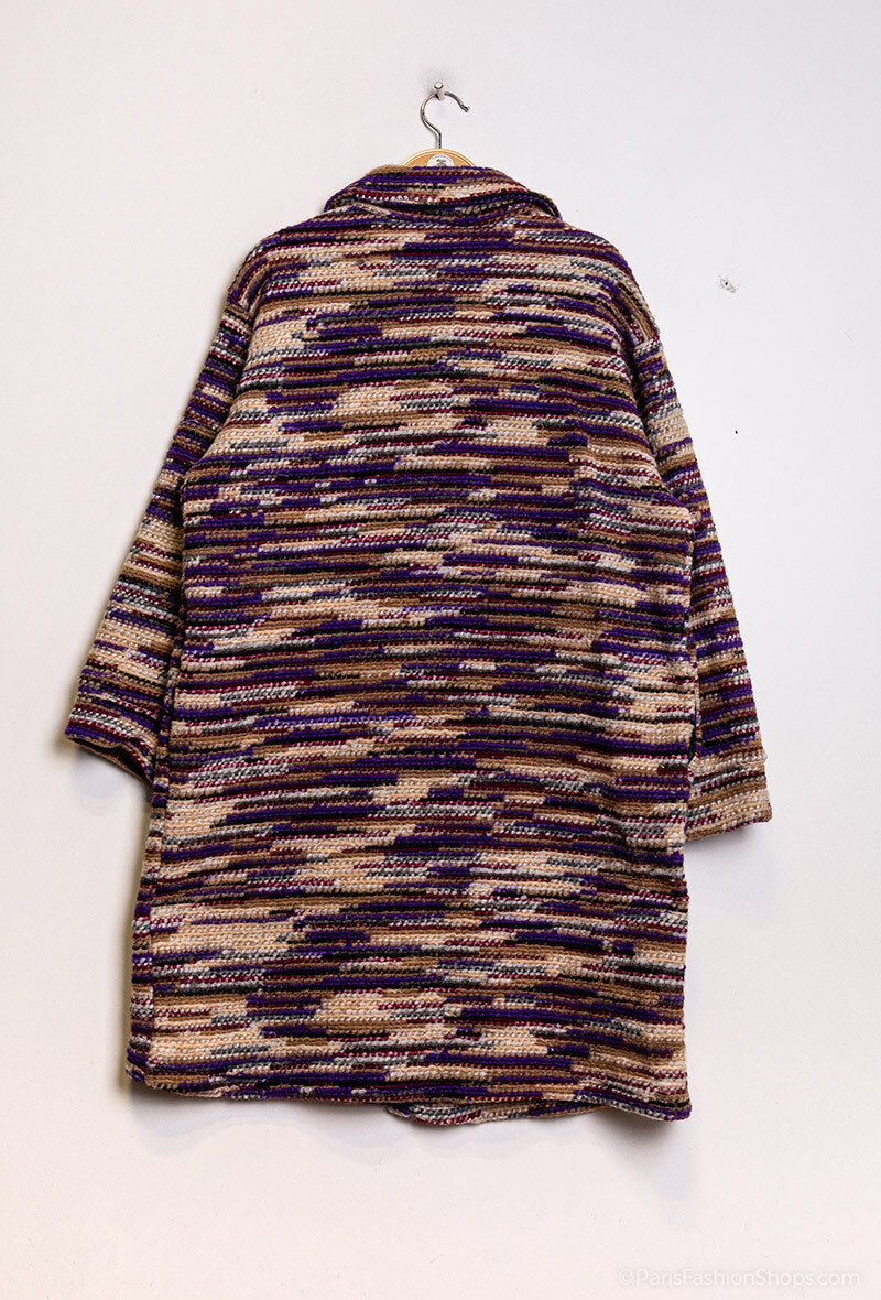 Plus Size Randig Skjortjacka
