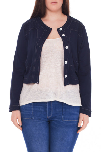Plus Size short jacket in waffle knit