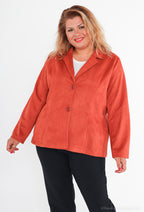 Plus Size Suede Jacket