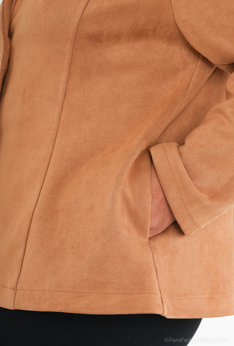 Plus Size Suede Jacket