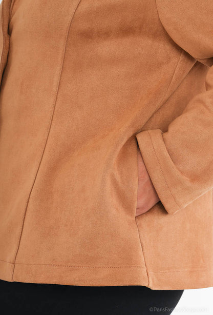 Plus Size Suede Jacket