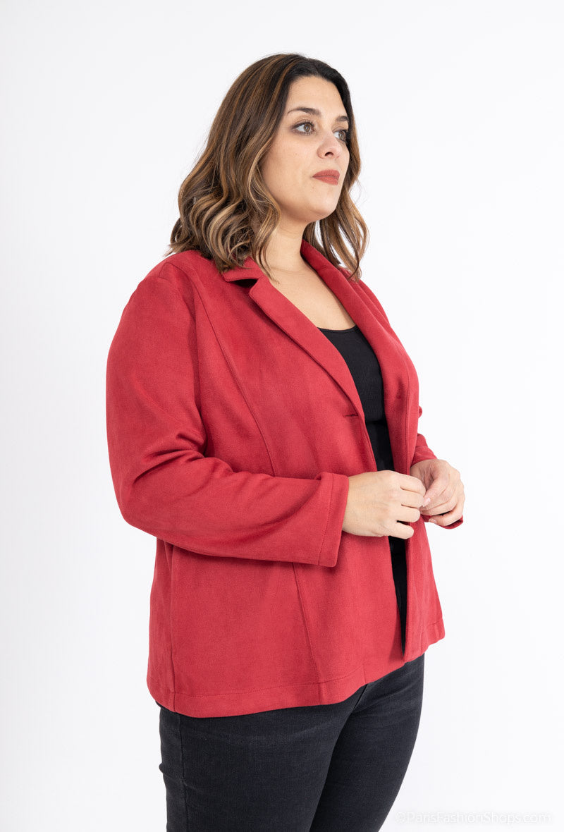 Plus Size Suede Jacket
