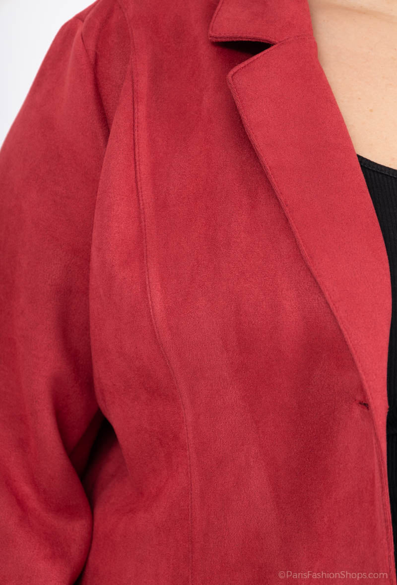 Plus Size Suede Jacket