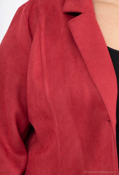Plus Size Suede Jacket