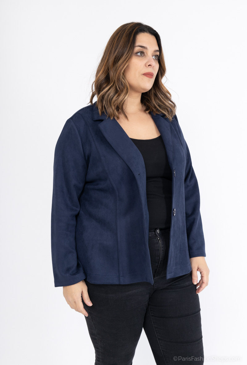 Plus Size Suede Jacket
