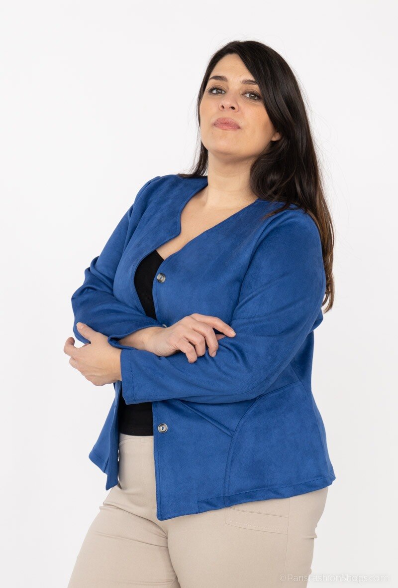 Plus Size Suede Jacket för Stiliga Kvinnor