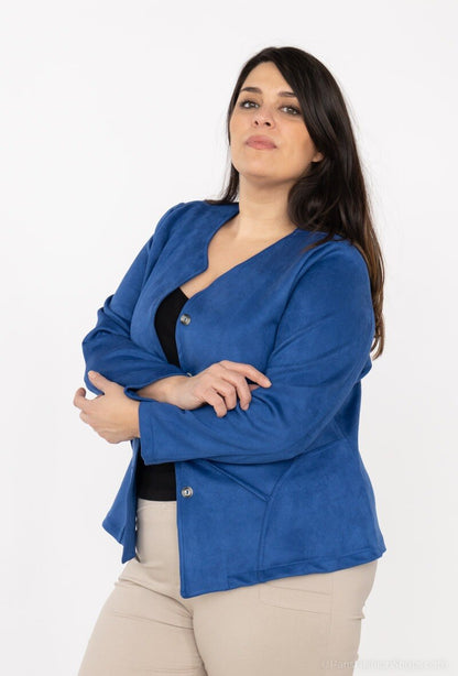 Plus Size Suede Jacket för Stiliga Kvinnor