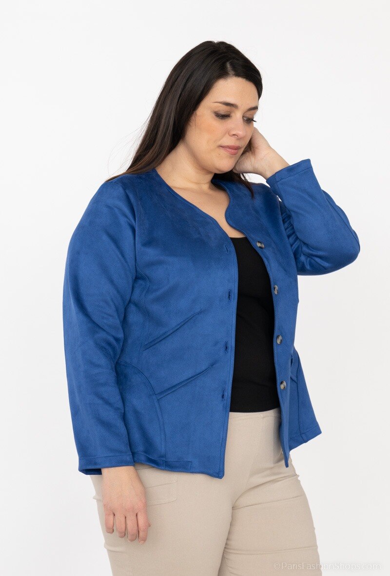 Plus Size Suede Jacket för Stiliga Kvinnor