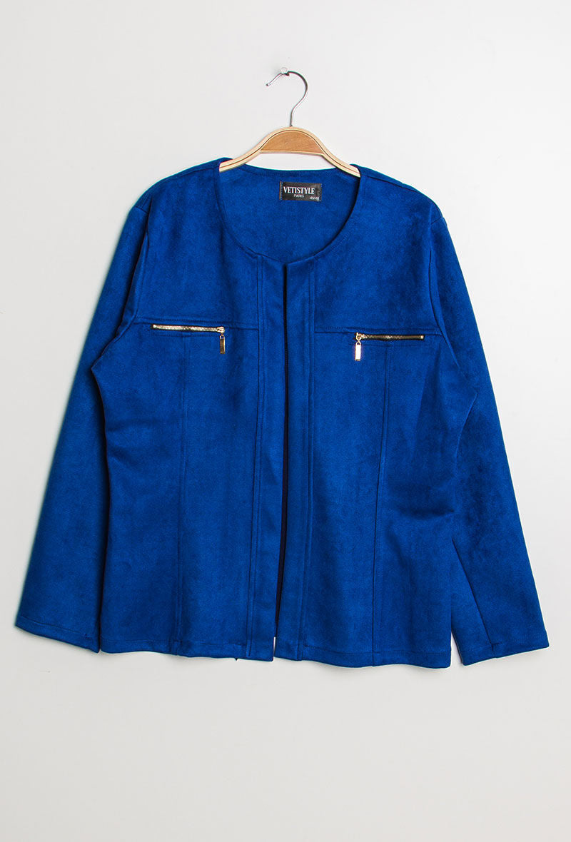 Suede jacket i Stor Storlek