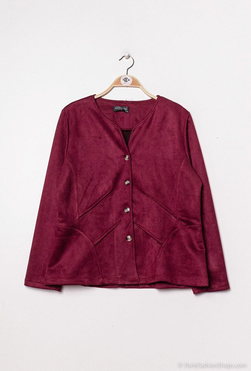 Suede jacket i Stor Storlek