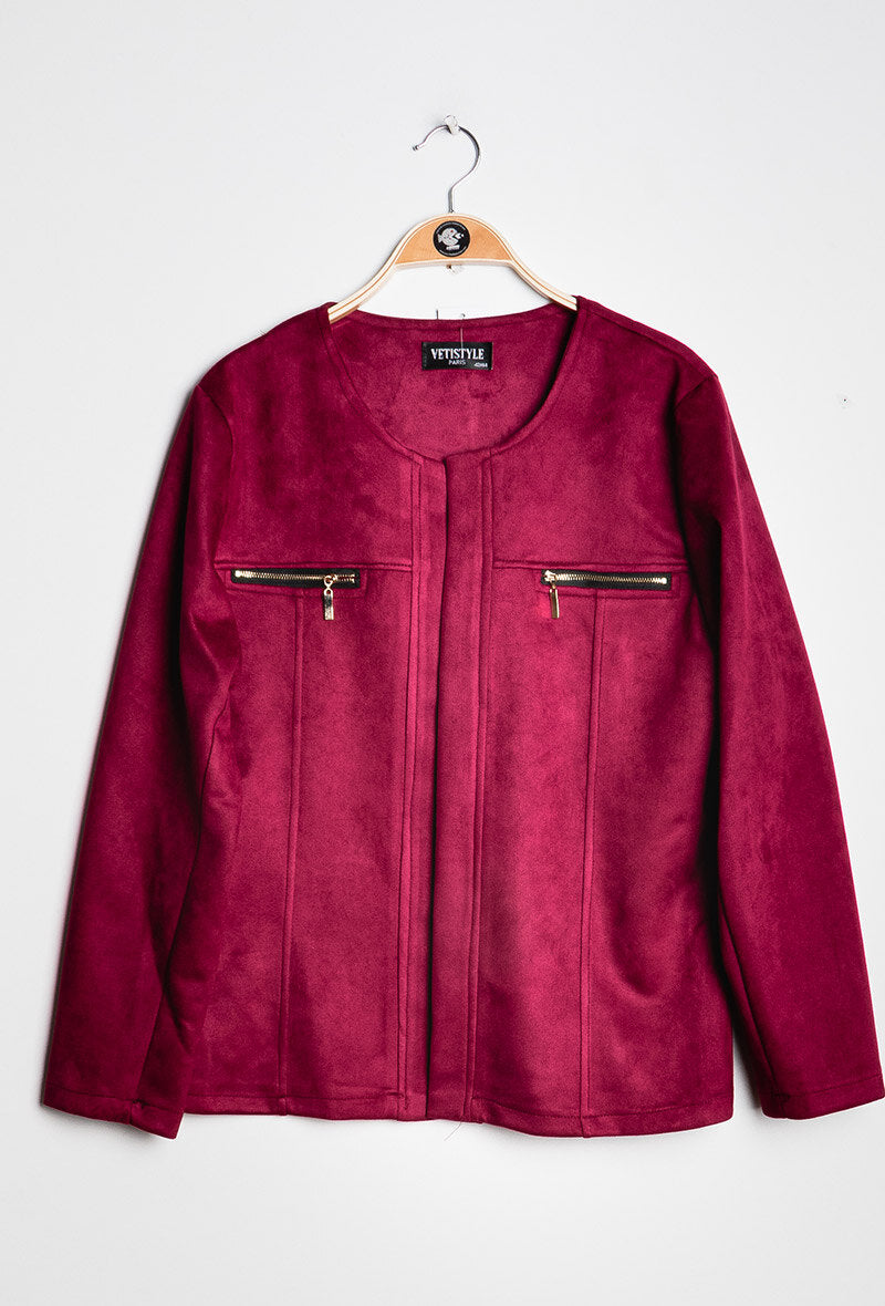 Suede jacket i Stor Storlek