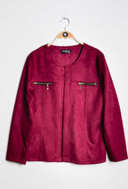 Suede jacket i Stor Storlek