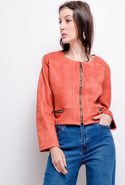 Plus Size Suede jacket