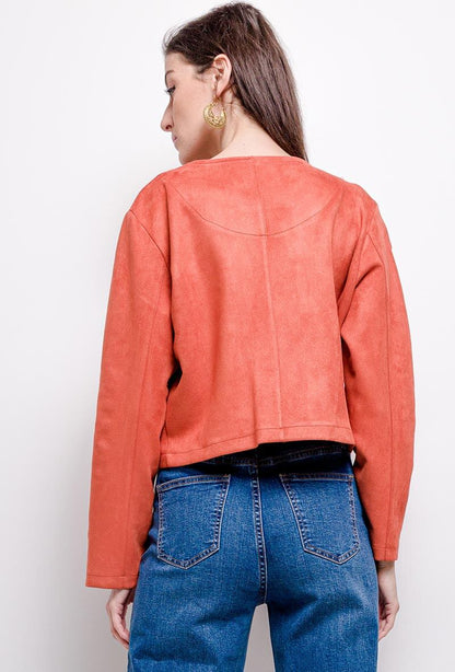 Plus Size Suede Jacket