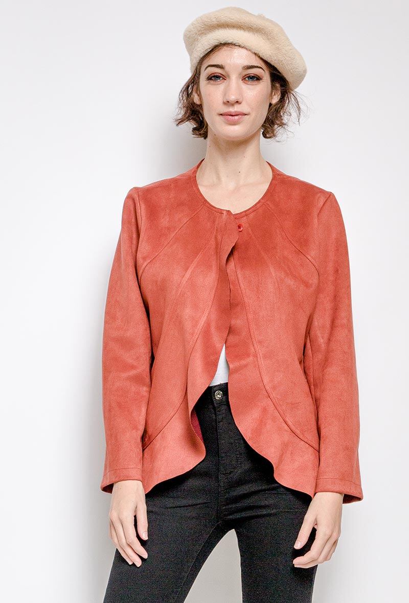 Plus Size Suede Jacket