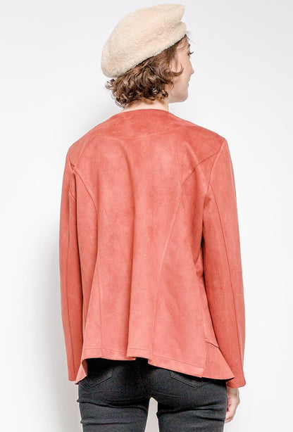 Plus Size Suede Jacket