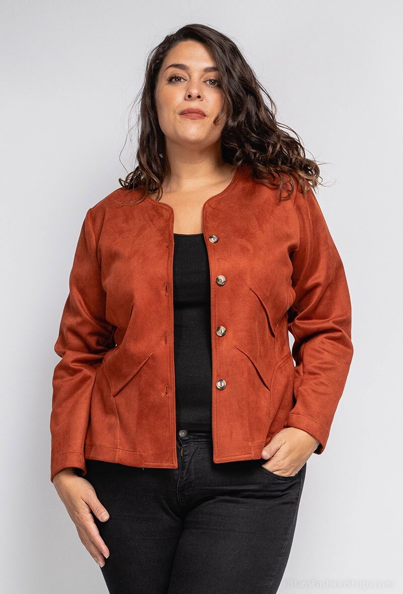Plus Size Suede jacket