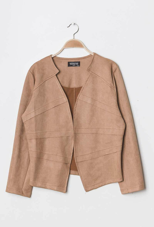 Plus Size Suede Jacket