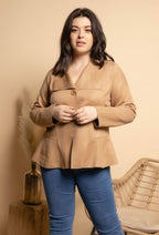 Suede jacket i Stor Storlek