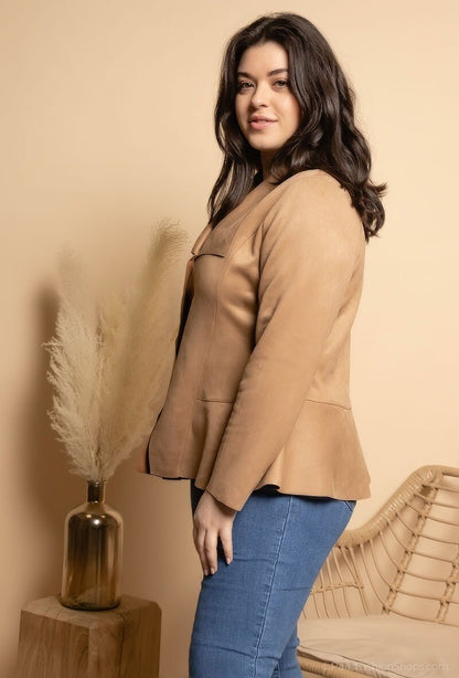 Plus Size Suede Jacket
