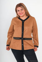 Plus Size Suede Effect Jacket