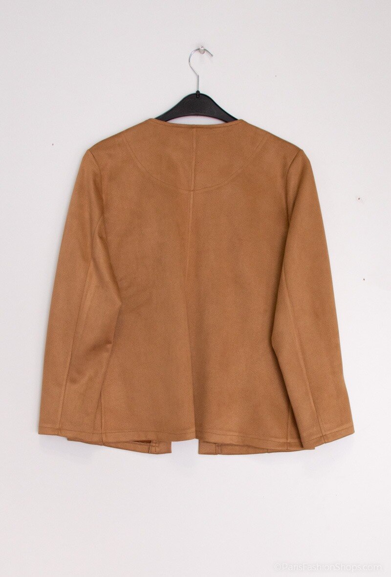 Suede effect jacket i Stor Storlek
