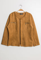 Suede jacket i Stor Storlek