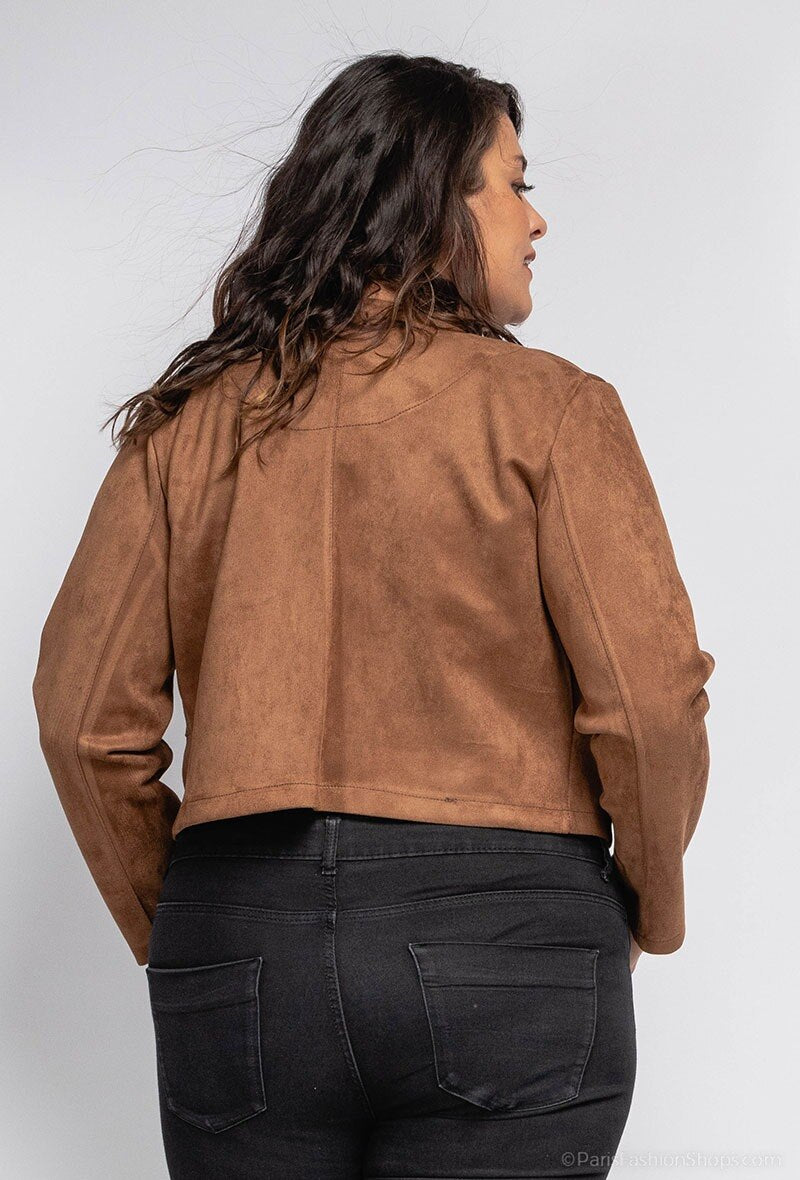 Plus Size Suede Jacket