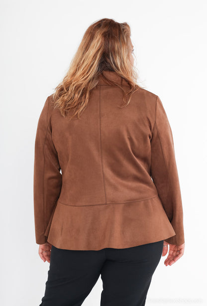 Plus Size Suede Jacket