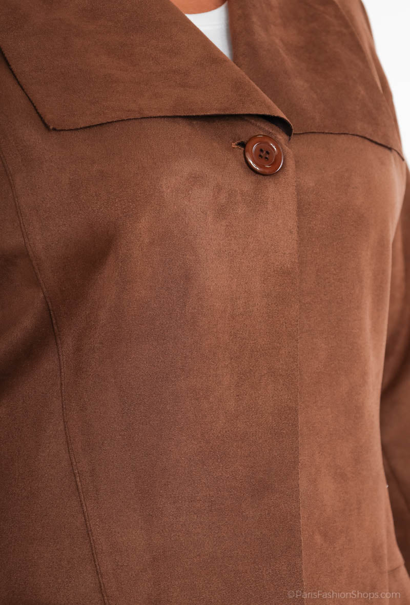 Plus Size Suede Jacket