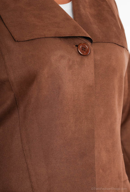 Plus Size Suede Jacket