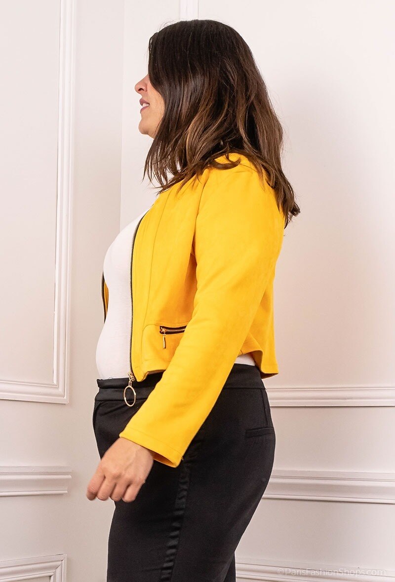 Plus Size Suede Jacket