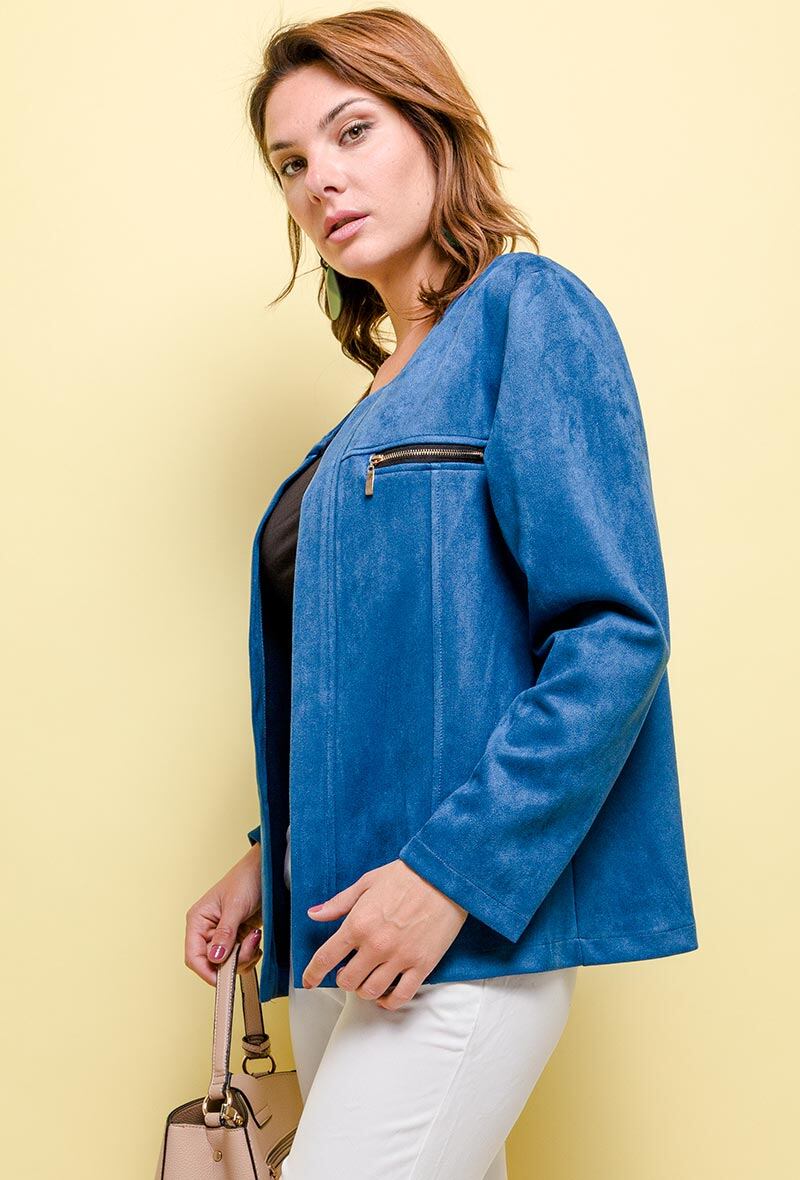 Plus Size Suede Jacket
